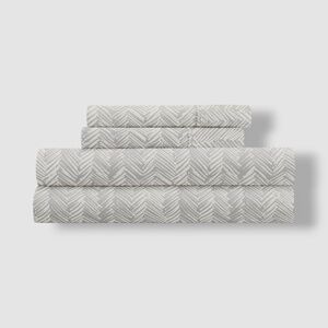 Kaycie Gray Herringbone Microfiber 4-Pc. Sheet Set - Twin Size